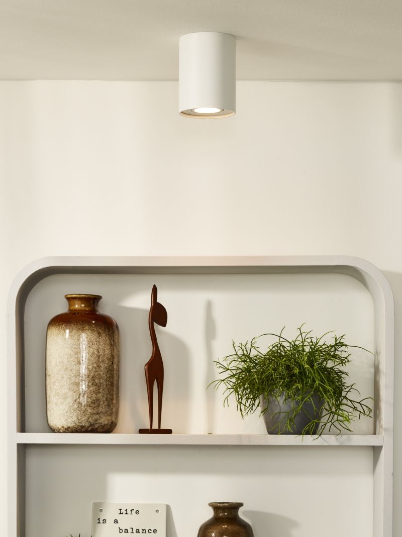 Lucide TUBE - Stropné bodové svietidlo - Ø 9,6 cm - 1xGU10 - Biele